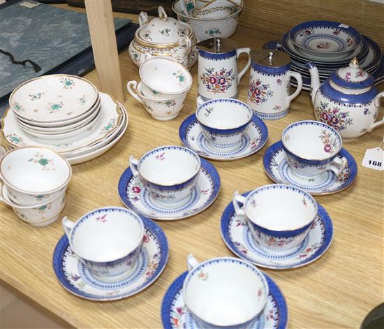 A Booths Lowestoft border part tea set and a Victorian part tea set